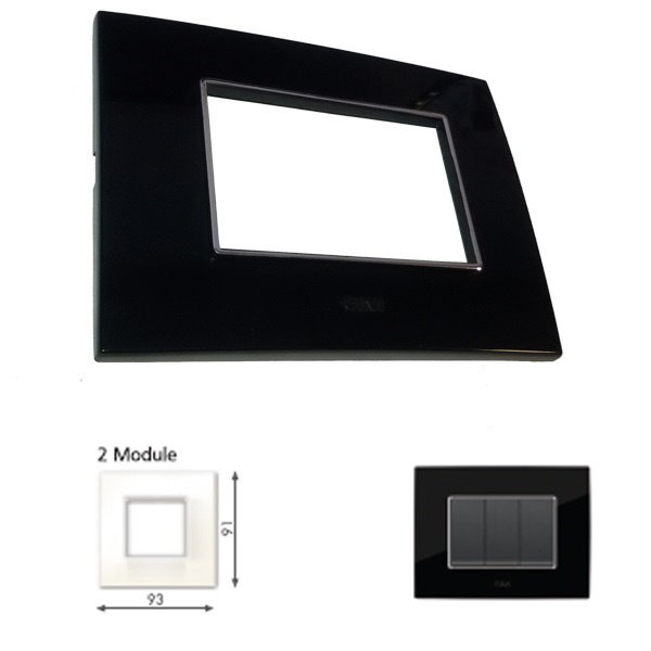 GM Casaviva PXSF02002 Glossy 2M Black Cover Plate With Frame