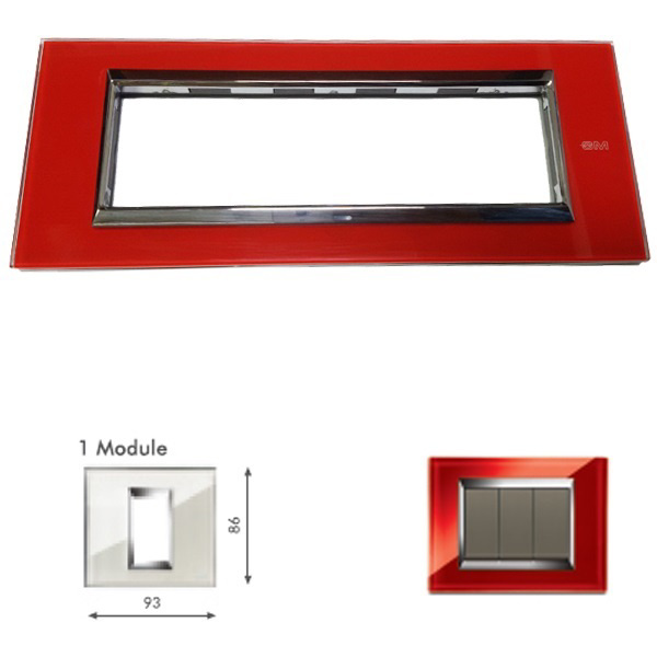 Picture of GM Naturalz PC01013 1M Exclusive Glasz Red Ice Cover Plate With Frame