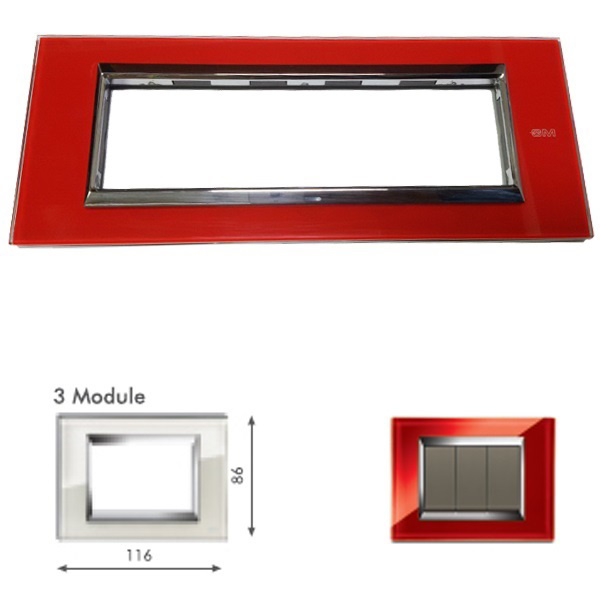 Picture of GM Naturalz PC03002 3M Exclusive Glasz Red Ice Cover Plate With Frame