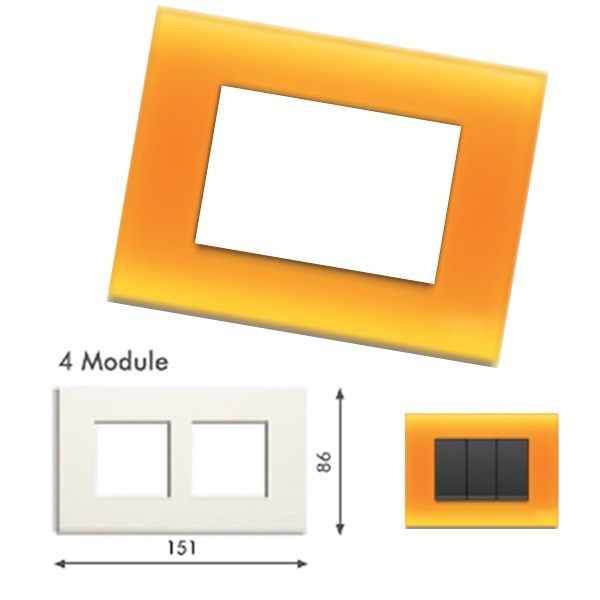 Picture of GM Casablanca POSB04004 Horizontal (2+2) 4M Candy Orange Peel Cover Plate With Frame