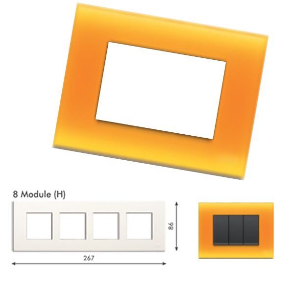 Picture of GM Casablanca POSB08006 Horizontal (2+2+2+2) 8M Candy Orange Peel Cover Plate With Frame