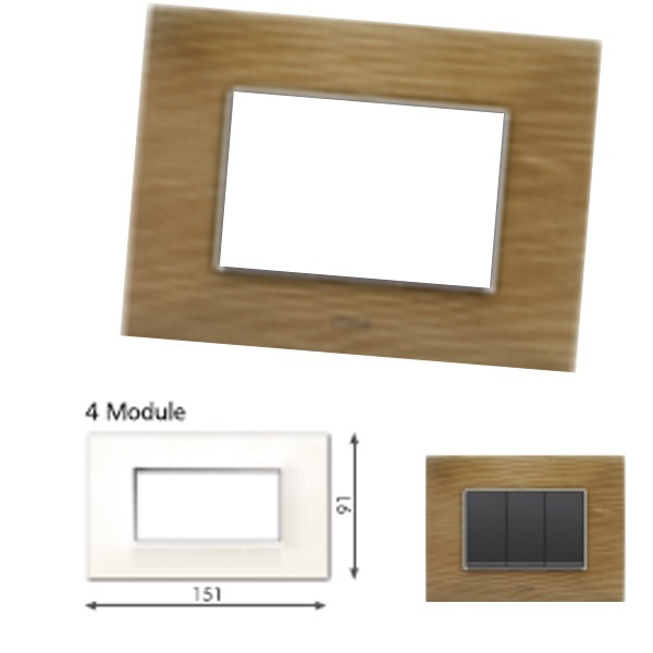 Picture of GM Casaviva PJSF04004 Wood Horizontal 4M Walnut Cover Plate With Frame