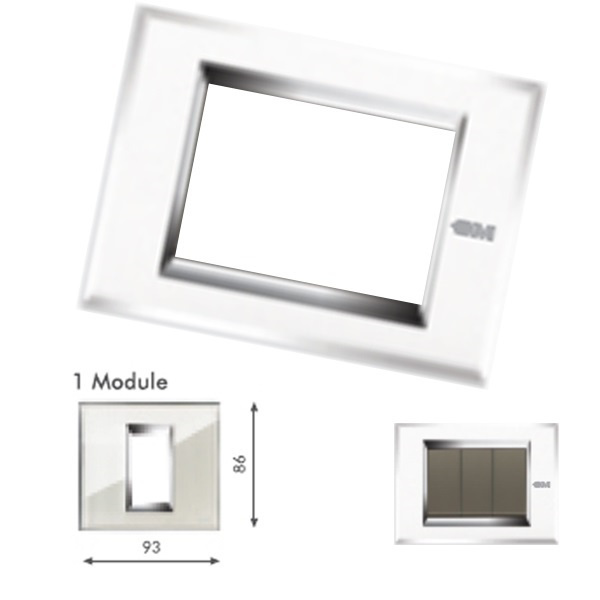 Picture of GM Naturalz PD01013 1M Exclusive Crystalline White Cover Plate With Frame