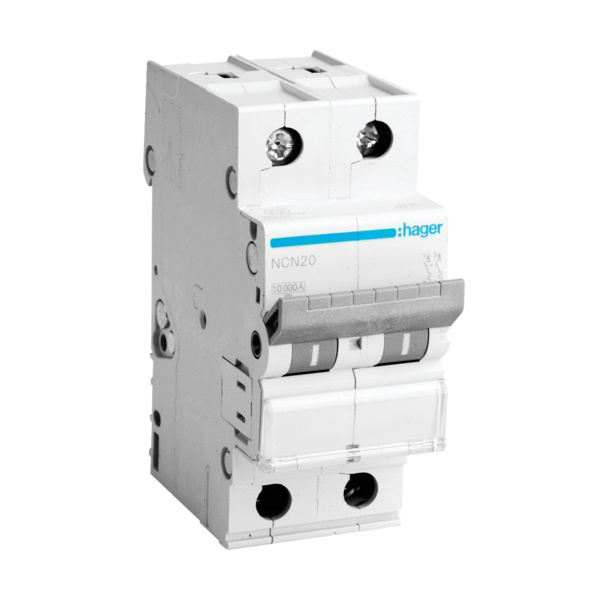 Picture of Hager NCN210N 10A C-Curve 10kA 2 Pole MCB