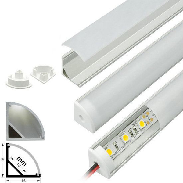 LED Profile Aluminium 16 mm x 16 mm (For LED Strip Lights)