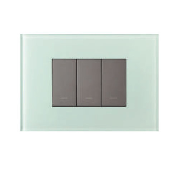 Picture of L&T Englaze CB92112FG02 12 Module New Oceanic Green Glass Cover Plate With Frame