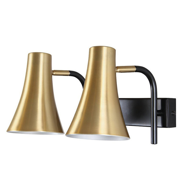 Picture of Philips Jazz E-27 (Bulb Base) Double Head Matt Gold & Black Wall Lights