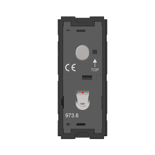 Picture of Norisys TG9 T9801.32 6A 2 Way With Indicator + Blank 1 Module Matt Chrome Metal Lever Twin Switches