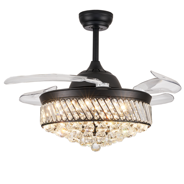 Picture of LUFT Glint 52" ORB and Black Retractable Blades Luxury Ceiling Fan