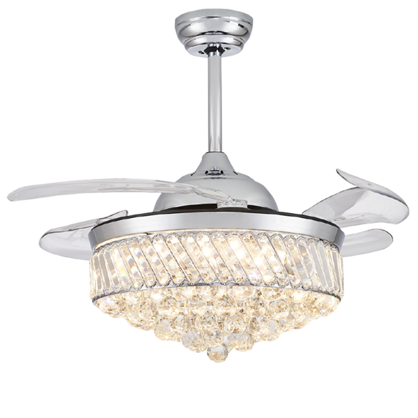 Picture of LUFT Glint 52" Brushed Chrome Retractable Blades Luxury Ceiling Fan