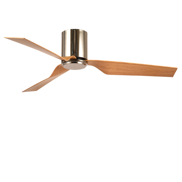 Picture of LUFT Daytona II Hugger 52" Antique Brass Teak Luxury Ceiling Fan