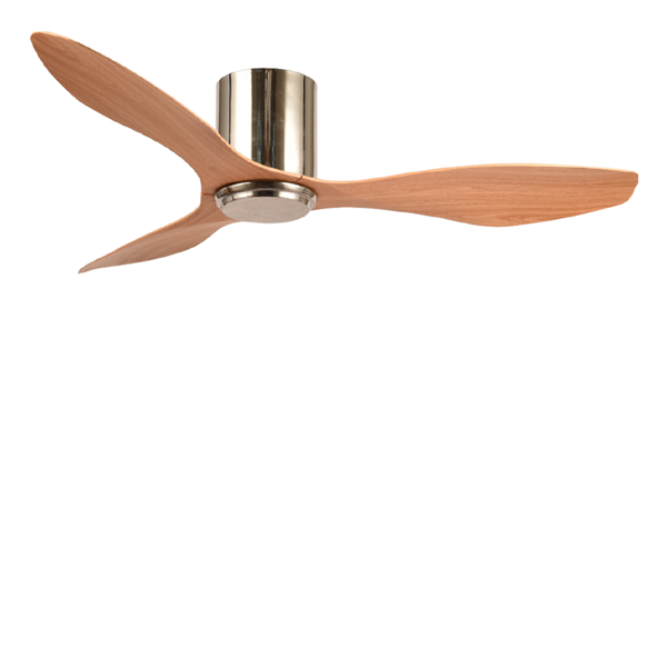 Picture of LUFT Citron II Hugger 48” Brushed Chrome Teak Luxury Ceiling Fan