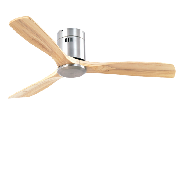 Picture of LUFT Testarossa II Hugger 52" Brushed Chrome Teak Luxury Ceiling Fan