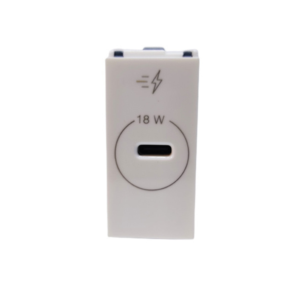 Picture of Lauritz Knudsen Englaze CB92201AW18 USB Type C PD Charger 18W 1M Snow White Socket